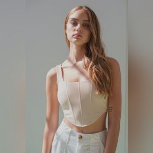 Elegant Beige Crop Top